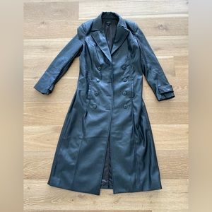 Vegan Leather Trench Coat